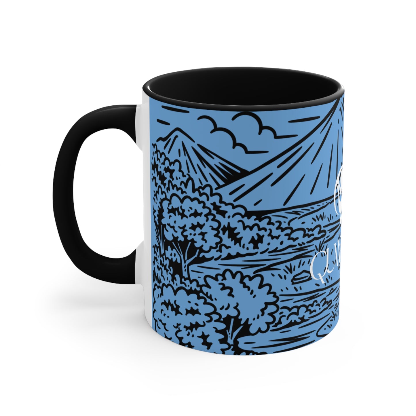 Colorful Adventure Mug Ceramic Coffee Cup with Scenic Mountain Design