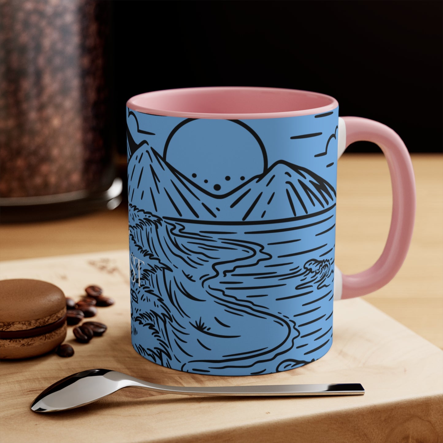 Colorful Adventure Mug Ceramic Coffee Cup with Scenic Mountain Design