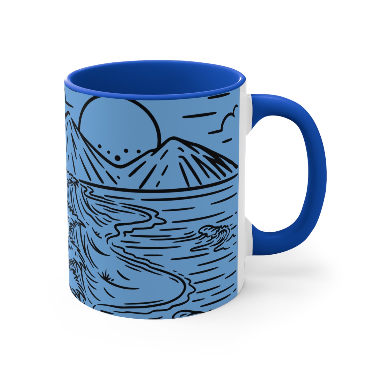 Colorful Adventure Mug Ceramic Coffee Cup with Scenic Mountain Design