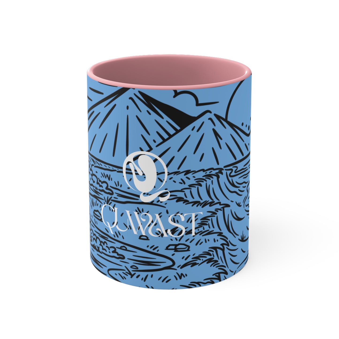 Colorful Adventure Mug Ceramic Coffee Cup with Scenic Mountain Design