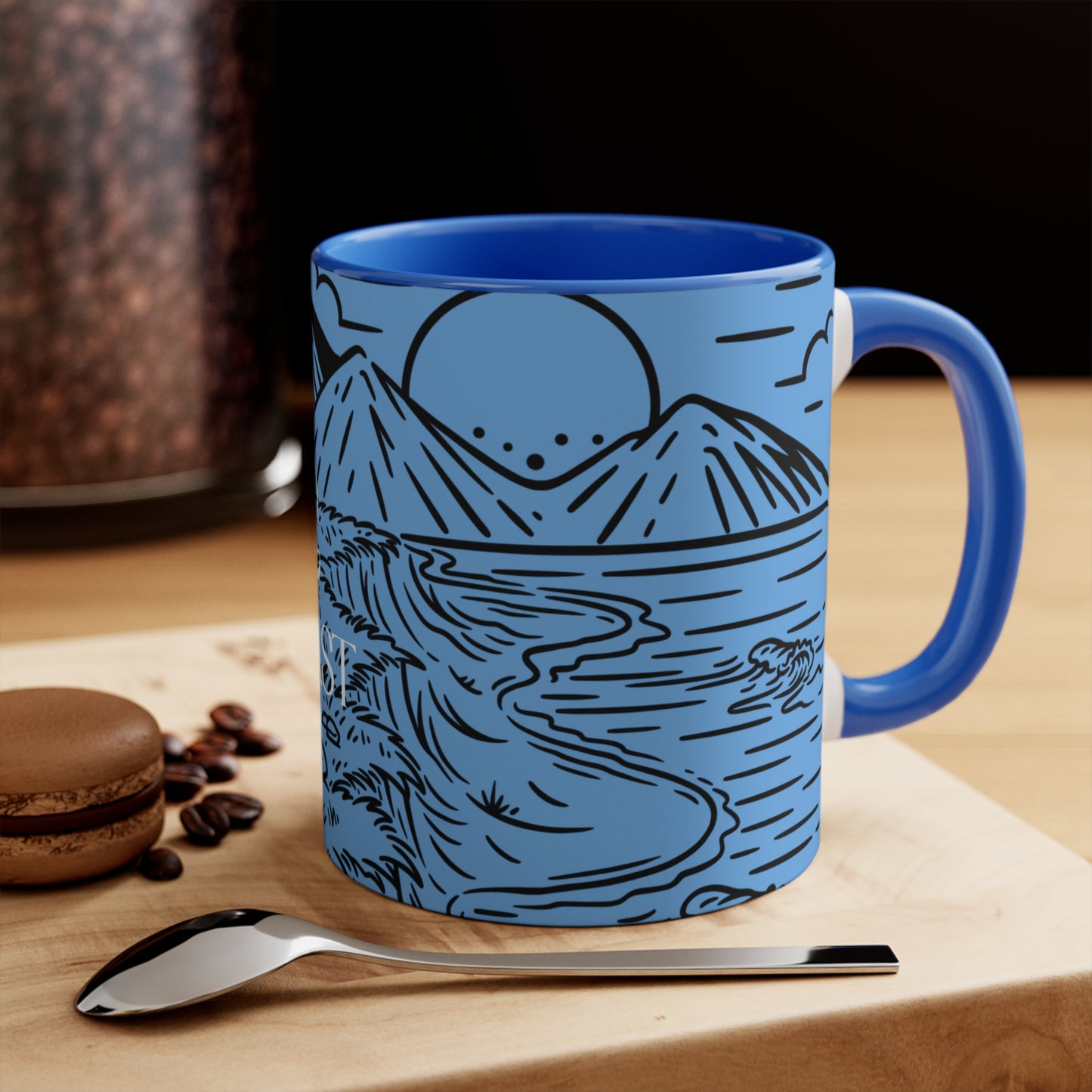 Colorful Adventure Mug Ceramic Coffee Cup with Scenic Mountain Design