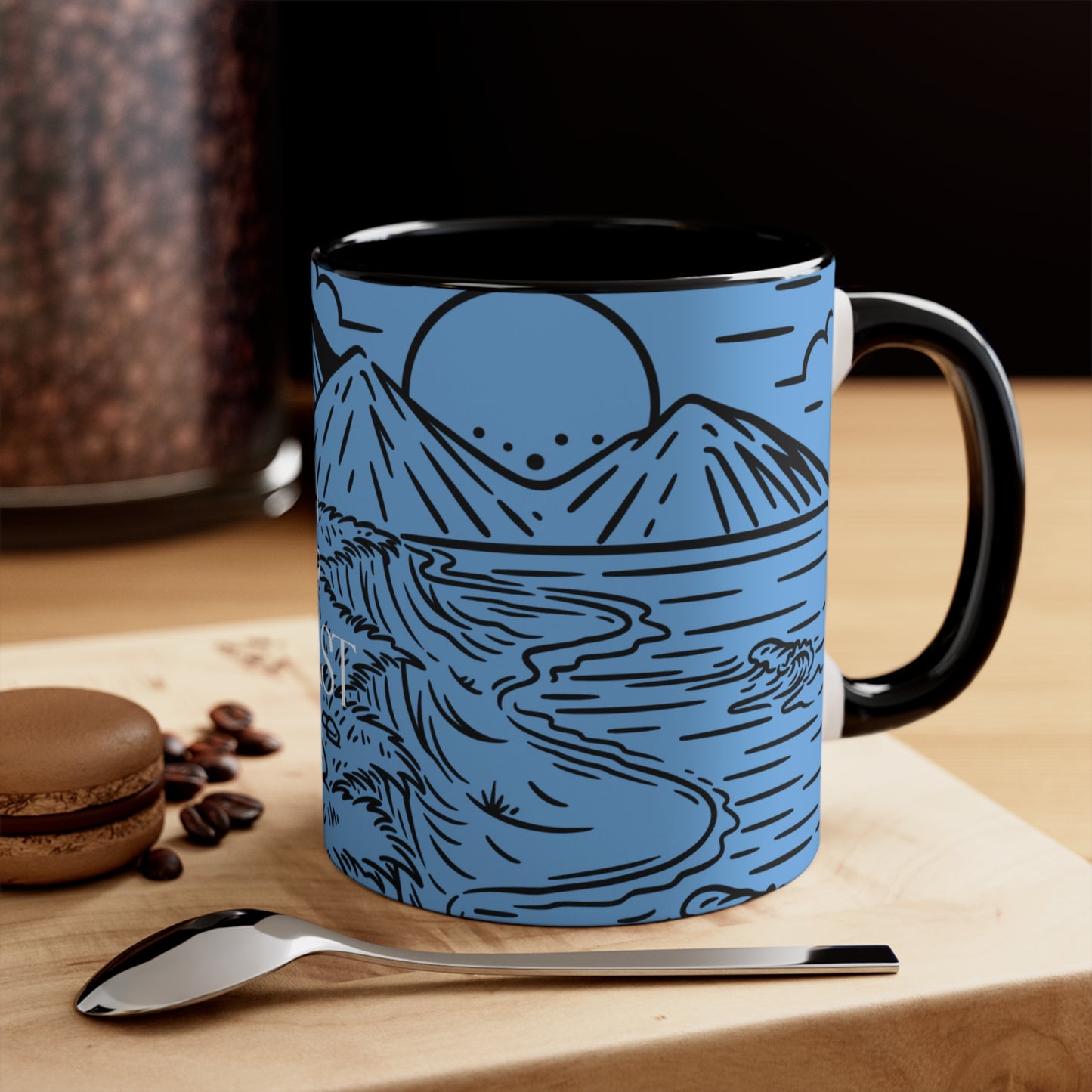 Colorful Adventure Mug Ceramic Coffee Cup with Scenic Mountain Design