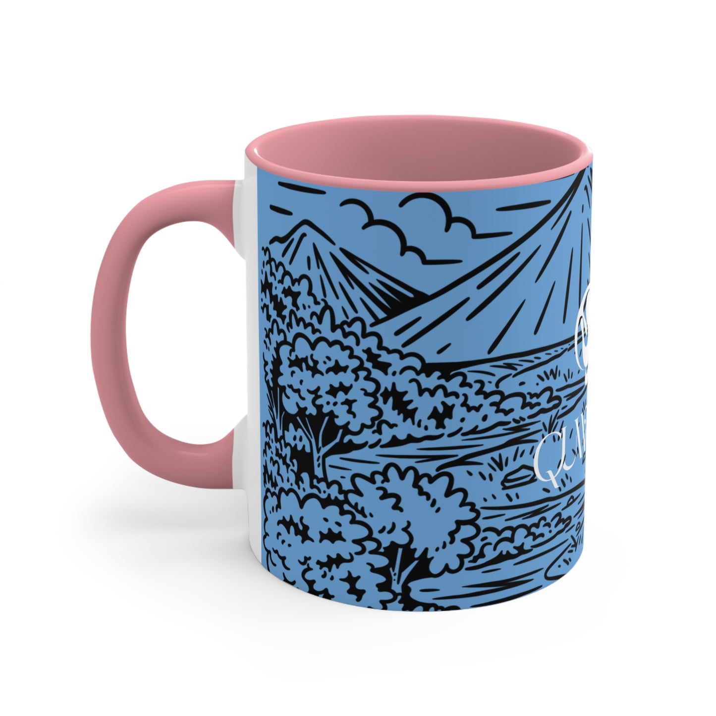 Colorful Adventure Mug Ceramic Coffee Cup with Scenic Mountain Design