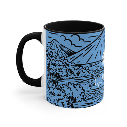 Colorful Adventure Mug Ceramic Coffee Cup with Scenic Mountain Design